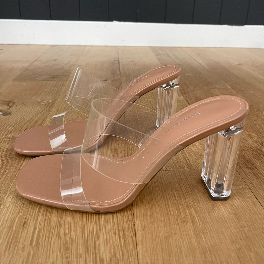 Zara clear strap heels